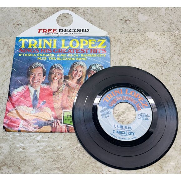 Trini Lopez Sings His Greatest Hits 45 Vtg Fresca Advertising Coca Cola Sleeve - Picture 1 of 9